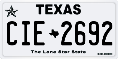 TX license plate CIE2692