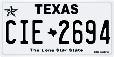 TX license plate CIE2694