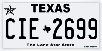 TX license plate CIE2699