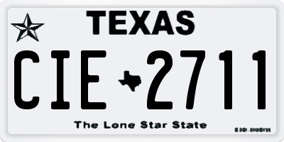 TX license plate CIE2711