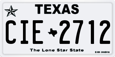 TX license plate CIE2712