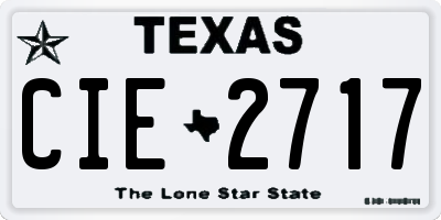 TX license plate CIE2717