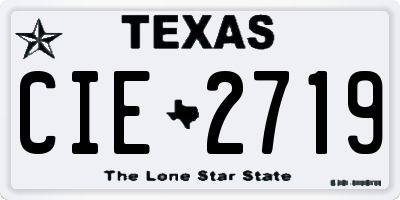 TX license plate CIE2719