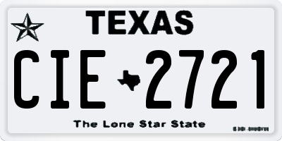 TX license plate CIE2721