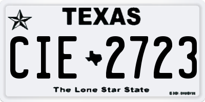 TX license plate CIE2723