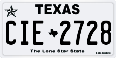 TX license plate CIE2728