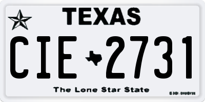 TX license plate CIE2731