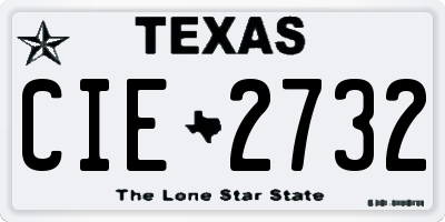 TX license plate CIE2732