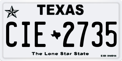 TX license plate CIE2735