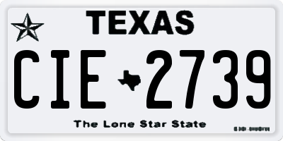 TX license plate CIE2739
