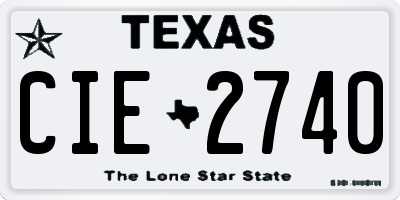 TX license plate CIE2740