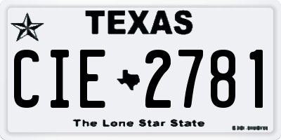 TX license plate CIE2781