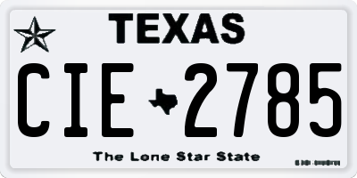 TX license plate CIE2785