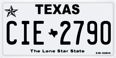 TX license plate CIE2790