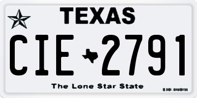 TX license plate CIE2791