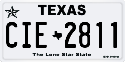TX license plate CIE2811