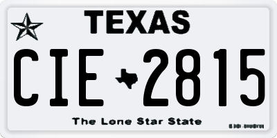 TX license plate CIE2815