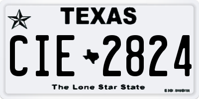 TX license plate CIE2824