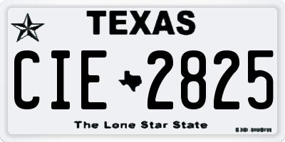 TX license plate CIE2825