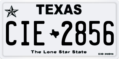 TX license plate CIE2856