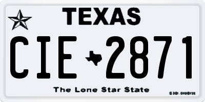 TX license plate CIE2871