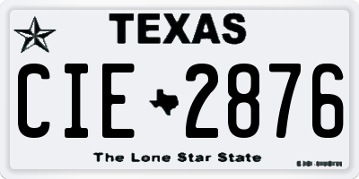 TX license plate CIE2876