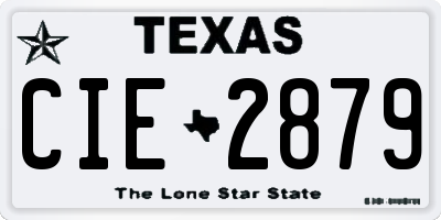 TX license plate CIE2879