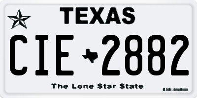 TX license plate CIE2882