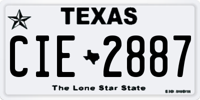 TX license plate CIE2887