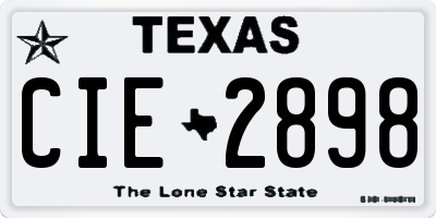 TX license plate CIE2898