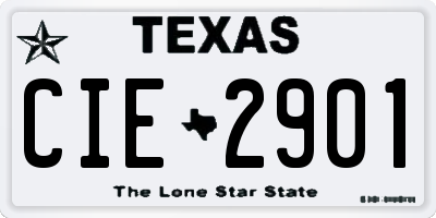 TX license plate CIE2901