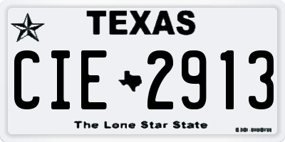 TX license plate CIE2913