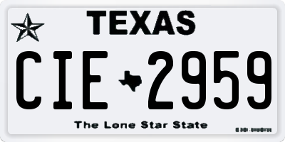 TX license plate CIE2959