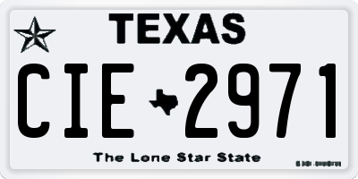 TX license plate CIE2971