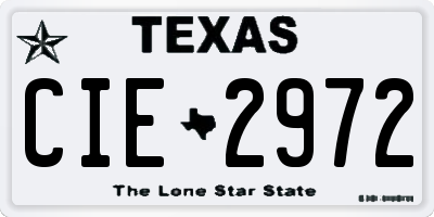 TX license plate CIE2972