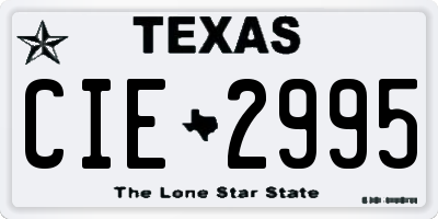 TX license plate CIE2995