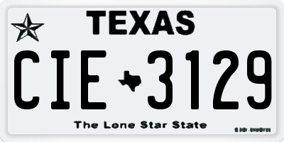 TX license plate CIE3129