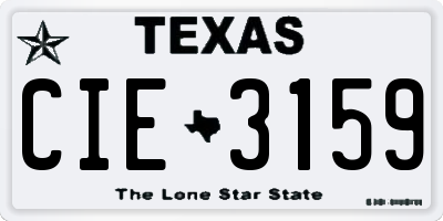 TX license plate CIE3159