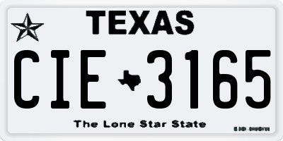 TX license plate CIE3165