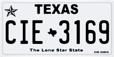TX license plate CIE3169