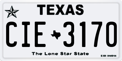 TX license plate CIE3170