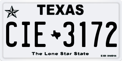 TX license plate CIE3172