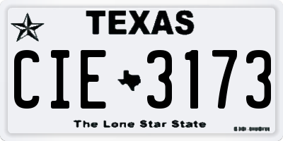 TX license plate CIE3173