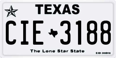 TX license plate CIE3188