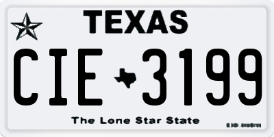 TX license plate CIE3199