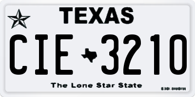 TX license plate CIE3210