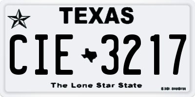 TX license plate CIE3217