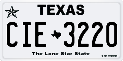 TX license plate CIE3220