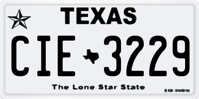TX license plate CIE3229