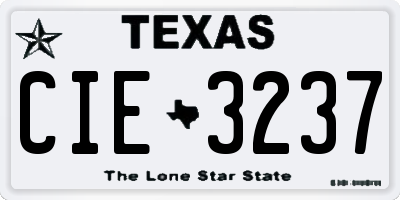 TX license plate CIE3237